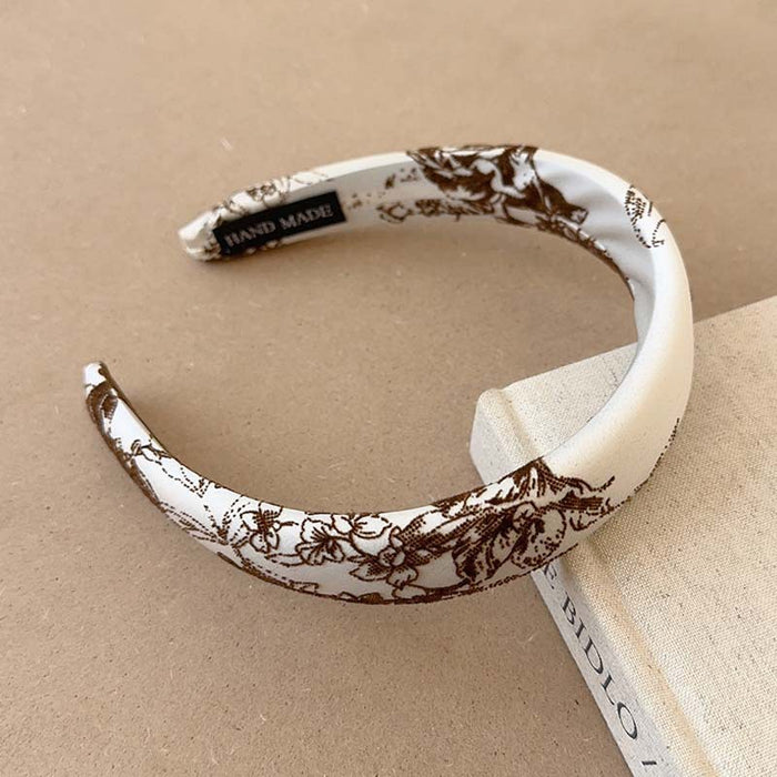 Wholesale Ethnic Style Floral Simple Wide-edge Fabric Embroidery Flower Headband JDC-HD-Suim020