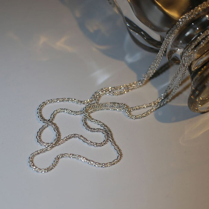 Wholesale Clavicle chain, neck chain, simple sparkling plain chain, stackable design