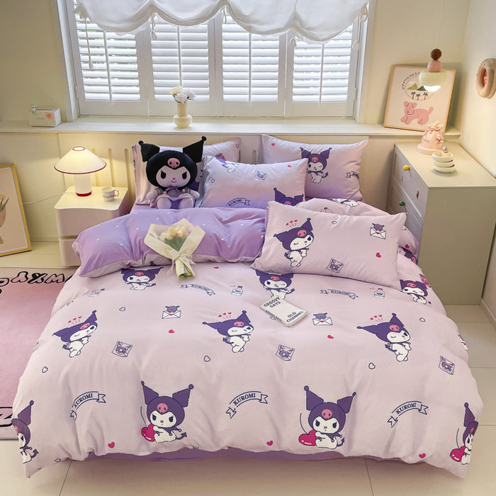 Wholesale A-level Cloud Washed Cotton Cute Cartoon Girl Heart Dormitory Bed Sheets JDC-SEE-AiErMei004