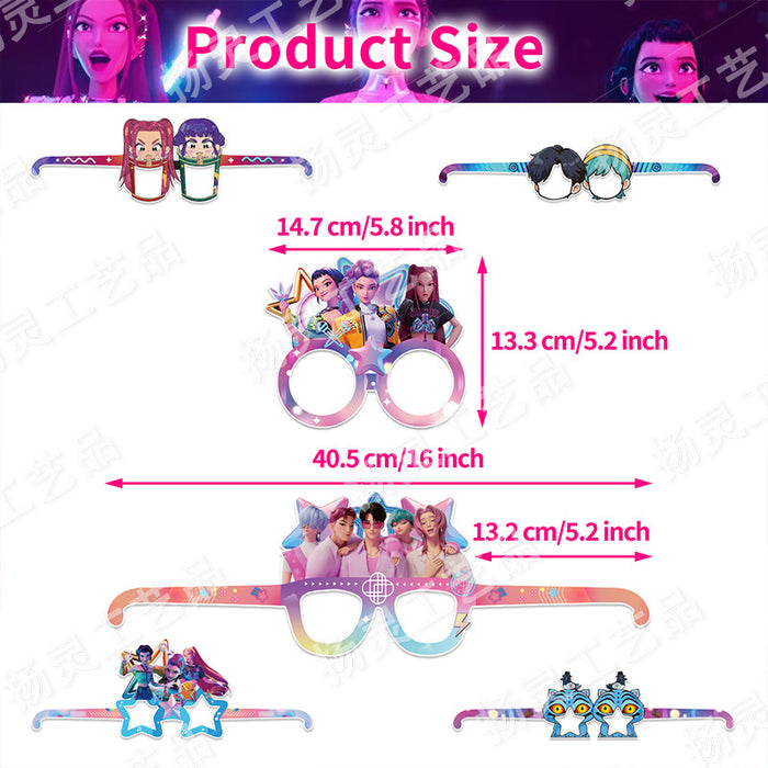 Wholesale KPOP 12 per set Paper glasses party photo booth props
