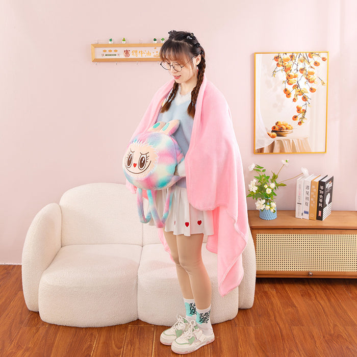 Wholesale Cute Cartoon Colorful Pillow Quilt Hand Warm Three-in-One Air Conditioning Blanket Doll Birthday Gift Doll