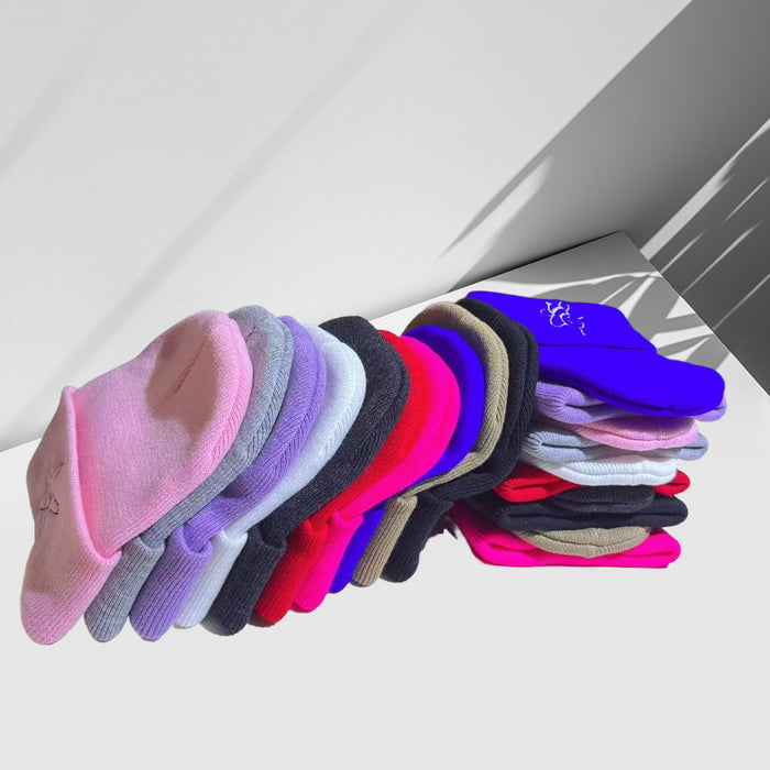 Wholesale Children' s embroidered bee knitted acrylic wool hat cute all-match warm earmuffs