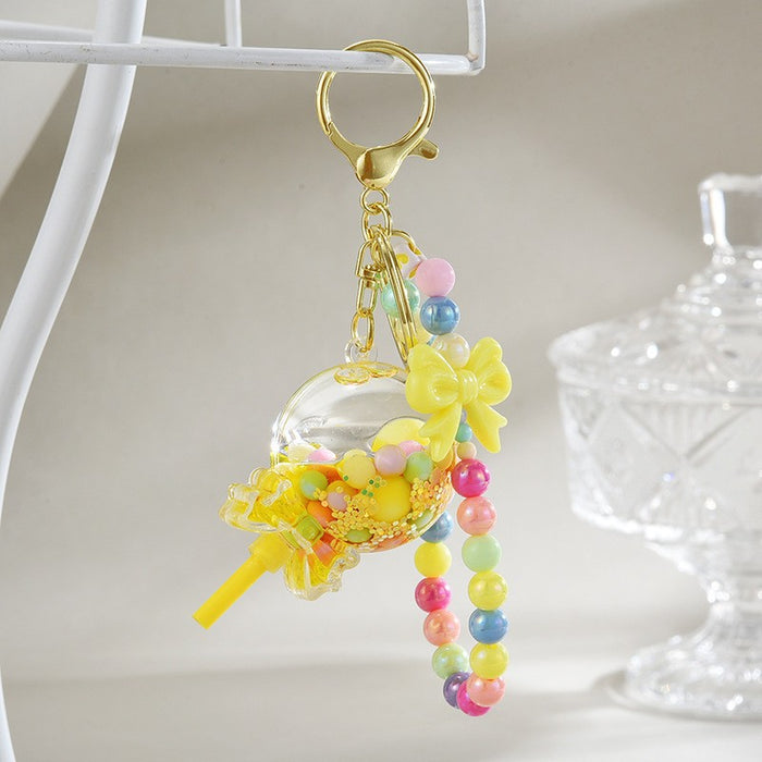 Wholesale Liquid Glitter Bottle &  Lollipop Acrylic Oil-Filled Keychain
