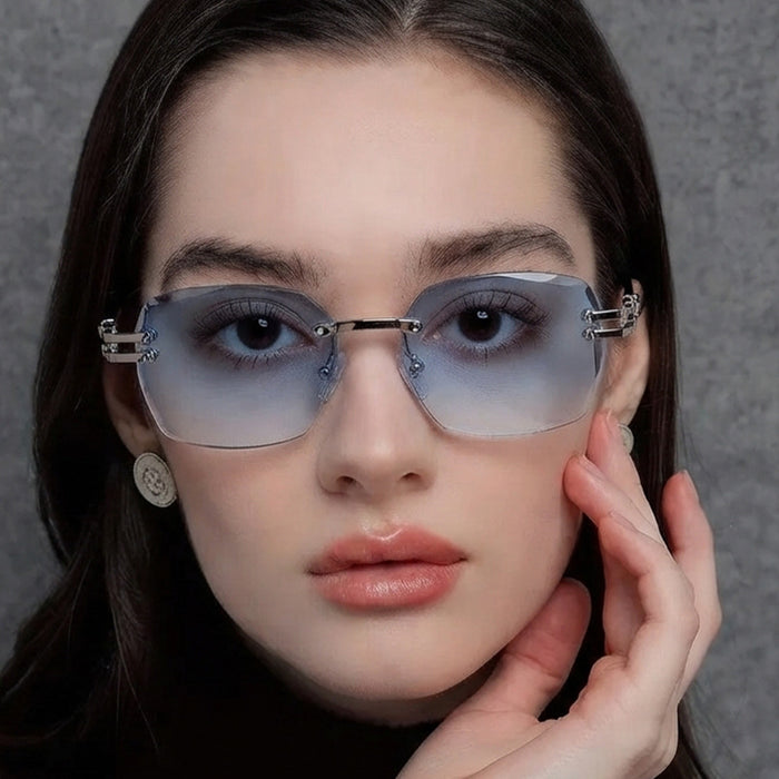 Wholesale Street Snap Frameless Square Sunglasses UV400 Fashion Accessory for Resale