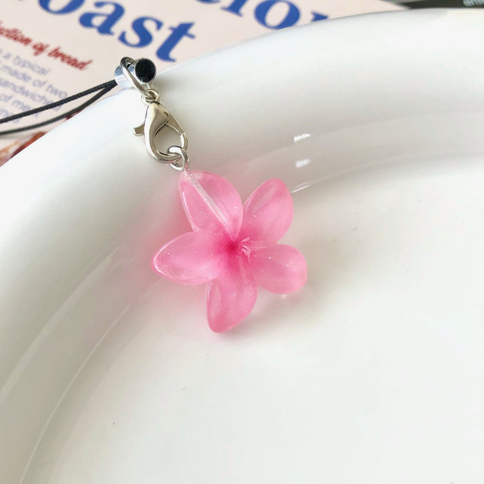 Wholesale Colorful transparent flower keychains