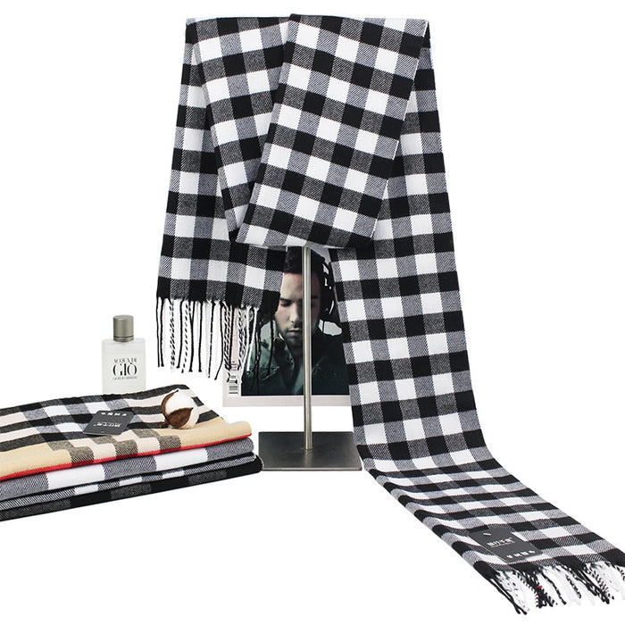 Wholesale  Casual Brushed Thick British Plaid Long