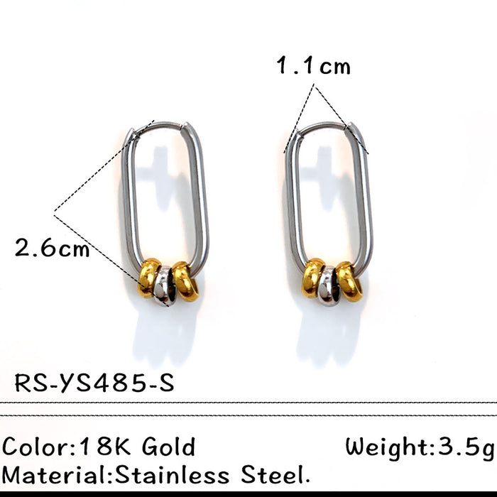 Wholesale Stainless Steel Color Matching Luxury Hoop Earrings