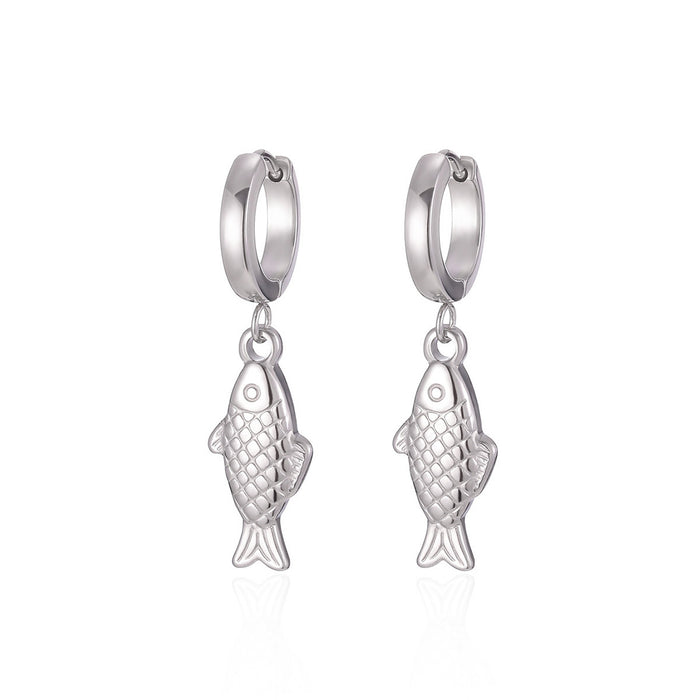 Wholesale Stainless steel  goldfish pendant earrings,  elegant and simple jewelry