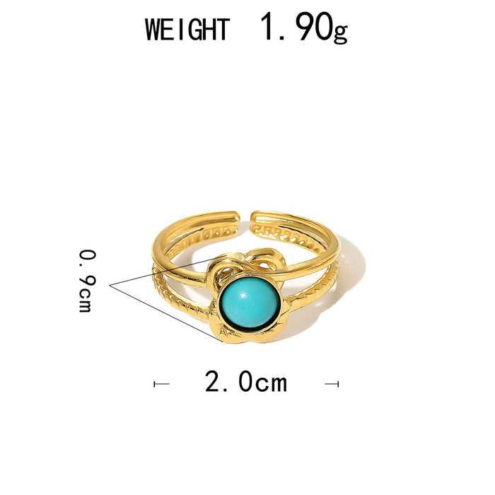 Wholesale Stainless Steel Gold Turquoise Rings