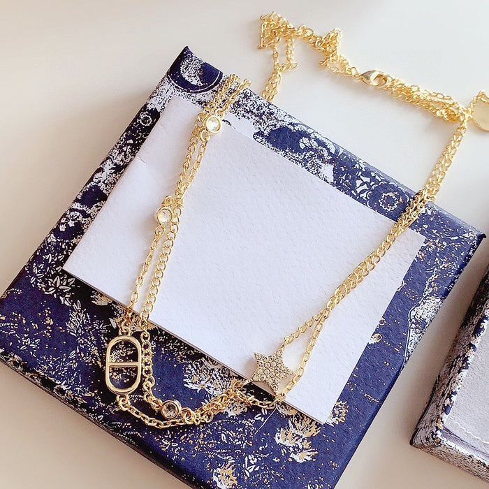 Wholesale Letter Bracelet Stacked Star Bracelet Retro Diamond Bracelet
