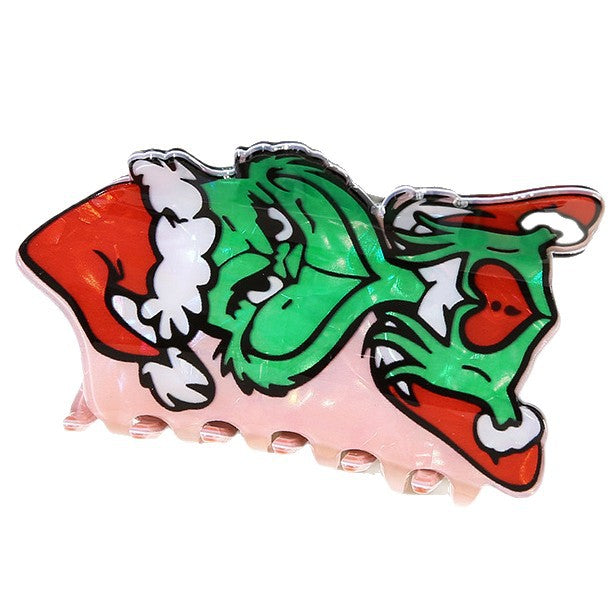 Wholesale Christmas PVC Hair Claw Clips Santa  Shark Cartoon Party Accessory Gift