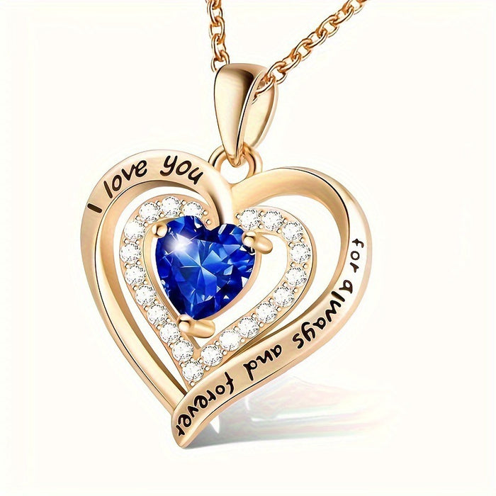 Wholesale December birthstone heart-shaped diamond necklaces