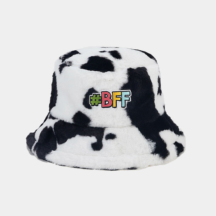 Wholesale Cow Pattern Plush Bucket Hat JDC-FH-LvY050