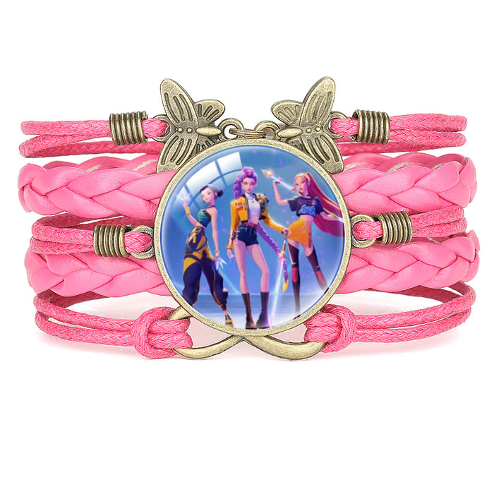 Wholesale KPOP Multi-Layer Cartoon Character Butterfly Combination Bracelet