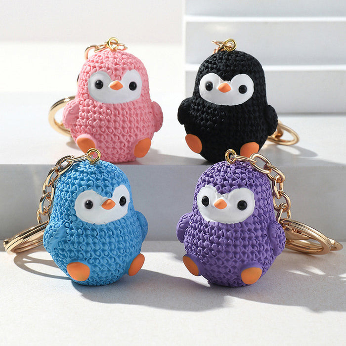 Wholesale Cartoon Resin Penguin Keychain JDC-KC-RongRui010