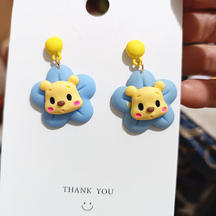 Wholesale Cartoon Resin Petal Earrings JDC-ES-Xingj038