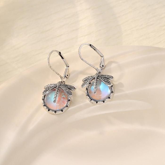 Wholesale Drop-shaped Inlaid Cat's Eye Earrings