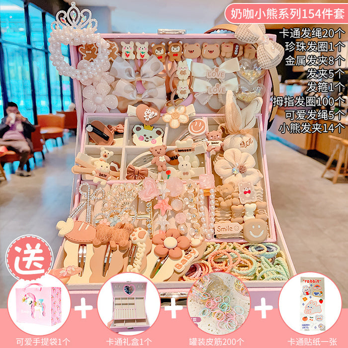 Wholesale Children' s New Headwear Girl Birthday Gift Jewelry Box Princess Girl Hair Accessories Set Gift Box Baby Hair Clip