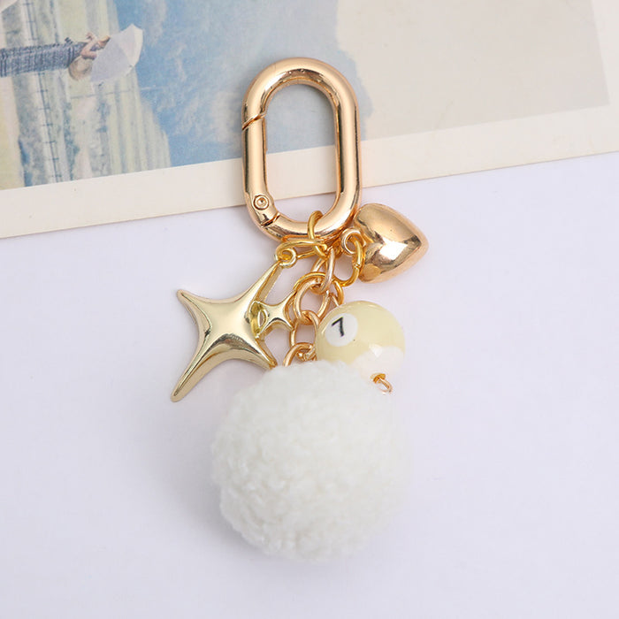 Wholesale Cute Small Billiard Beads Love Ball Keychain Pendant Bag Accessories