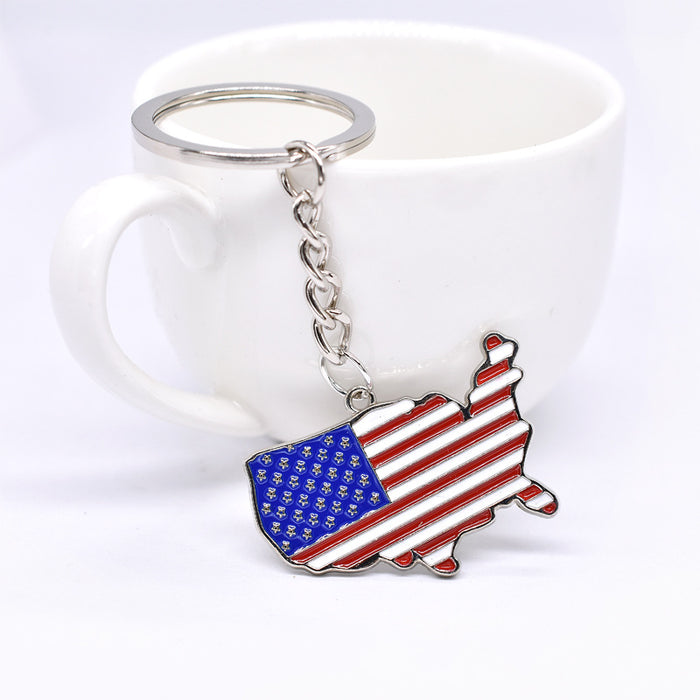 Wholesale American Flag Independence Day Zinc Alloy Keychain JDC-KC-TianG030