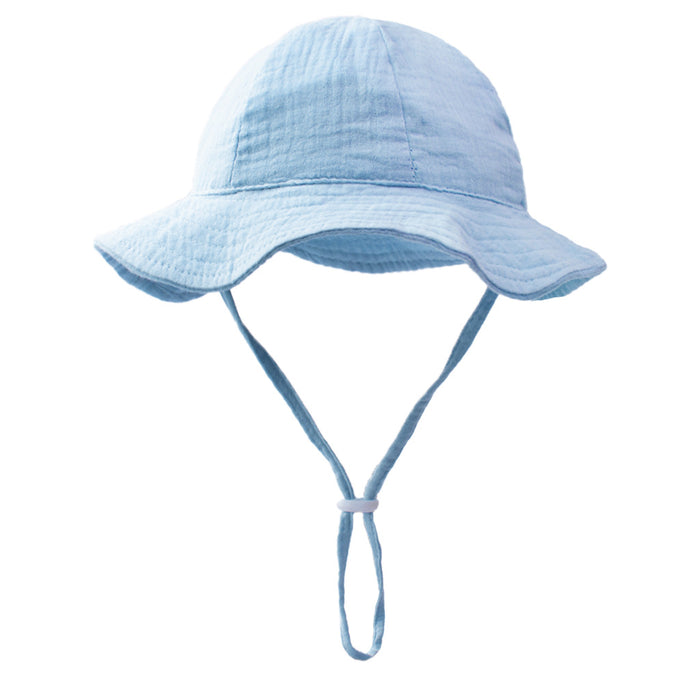 Wholesale Baby Pure Cotton Basin Cap Breathable Solid Color Children's Sun Hat JDC-FH-ZB003