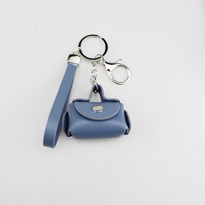 Wholesale Chic PU Leather Coin Purse Keychain Alloy Car Key Accessory For DIY Jewelry Craft