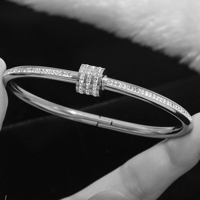 Wholesale Titanium Steel Starry Sky Zircon Bracelet Women S Everyday Wear Chic Fashion Jewelry Gift