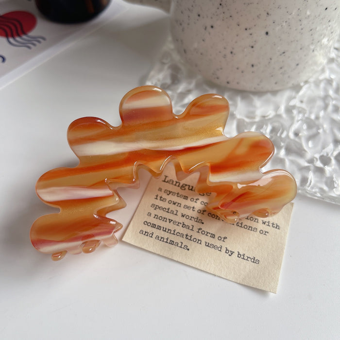 Wholesale Acetic Acid Simple Wavy Flower Hair Clip JDC-HC-XingYi021