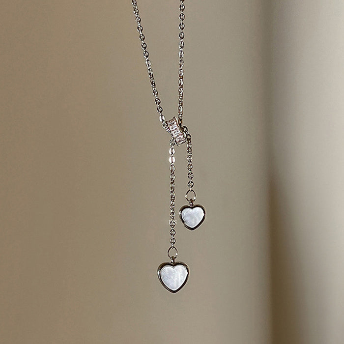 Wholesale Temperament Dripping Oil Love Tassel Pendant Necklace Light Luxury Fashion Clavicle Chain Accessories Neck Chain