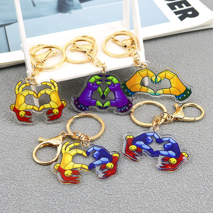 Wholesale Love Gesture Acrylic Keychains JDC-KC-HaoAn014