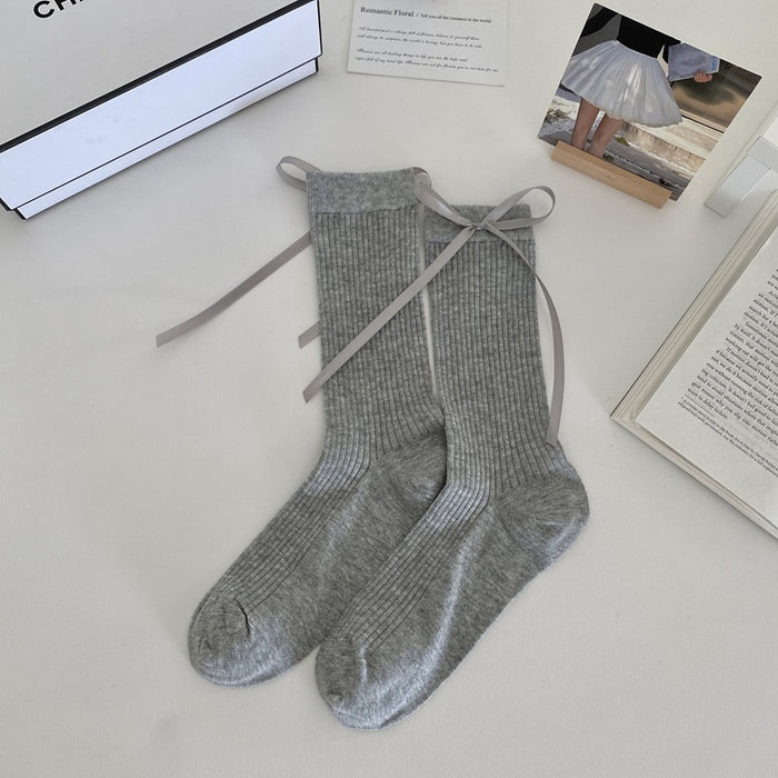 Wholesale Ribbon bow socks, thin mesh breathable hollow socks