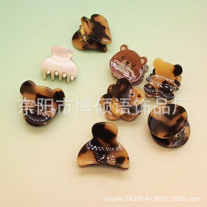 Wholesale Amazon hair clip high-end exquisite side clip back of the head mini bear leopard print hair clip