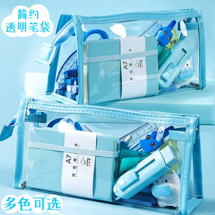 Wholesale Transparent PVC Pencil Case Trendy Student Pouch Fashion Accessory For Gift Resale