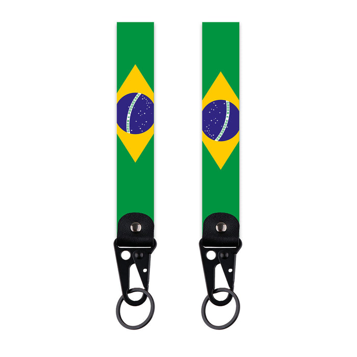 Wholesale  simple world flag  alloy car keychain pendant