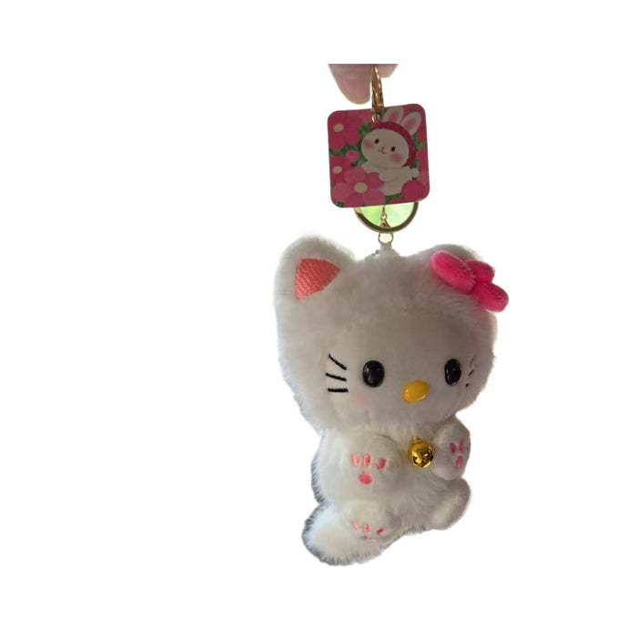 Wholesale Long Tail Cat Bag Doll Black Leather Pendant Keychain