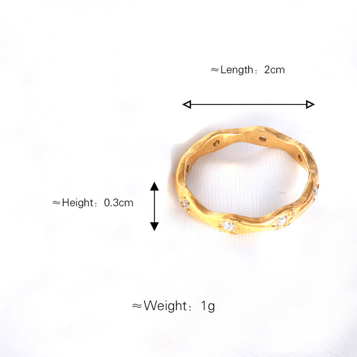 Wholesale French Style Light Luxury Exquisite Geometric Corrugated Ring