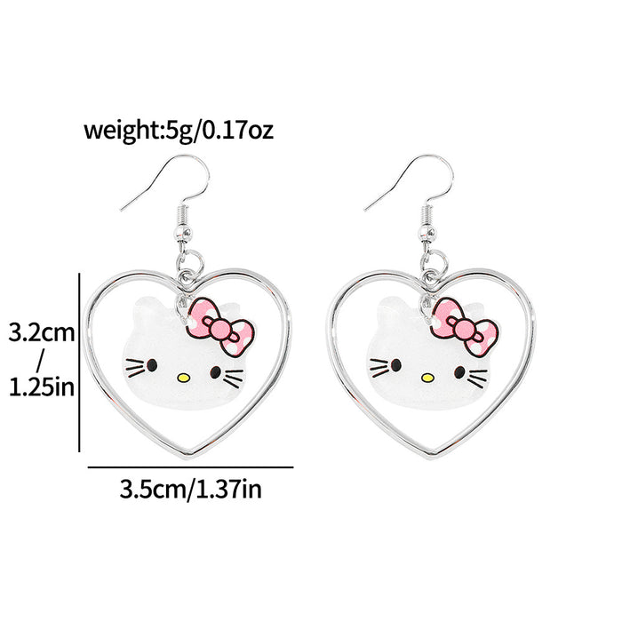 Wholesale cute cartoon character heart-shaped trendy necklaces and earrings.