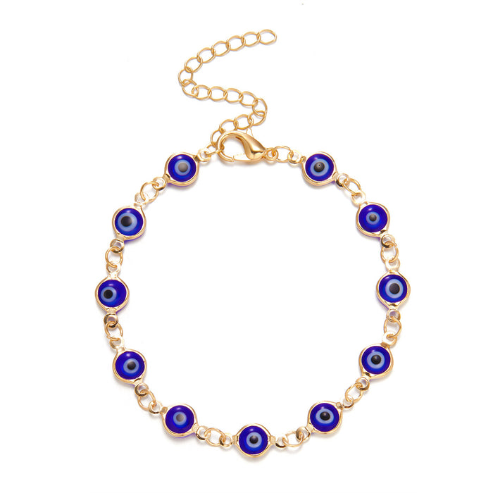 Wholesale Adjustable Retro Color Drip Oil Eye Bracelet