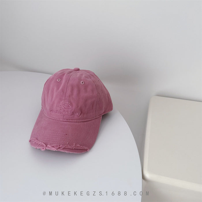 Wholesale Retro vintage distressed baseball cap versatile street racket soft top hat sunshade duckbill cap trendy