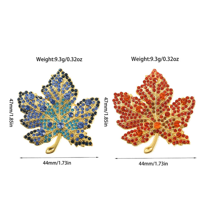 Wholesale Trendy Maple Leaf Brooch Rhinestone Elegant Anti Exposure Metal Pin For Women Boutique Jewelry Accessory