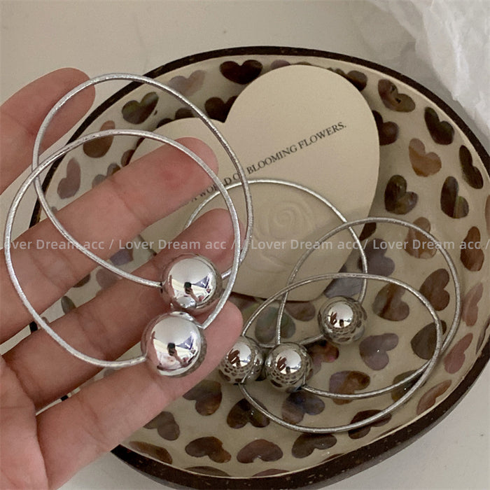 Wholesale Bright Silver Ball High Elastic Rubber Band Hair