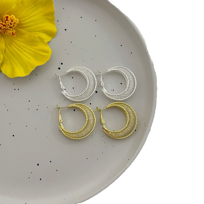 Wholesale Atmospheric, light luxury, mesh fashion, high-end feel, internet celebrity, ear ring, feminine temperament
