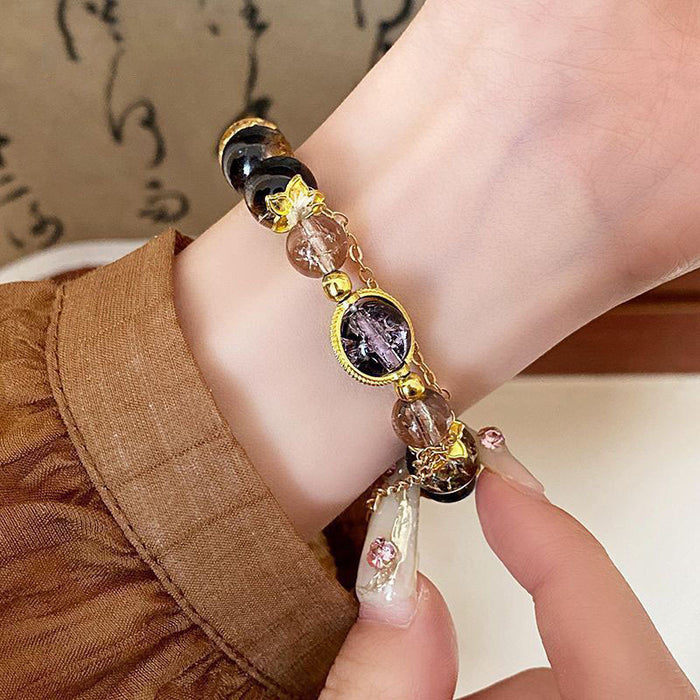 Wholesale New gradient bracelet, high-end glass bead bracelet, light luxury, exquisite and niche design, bead beads