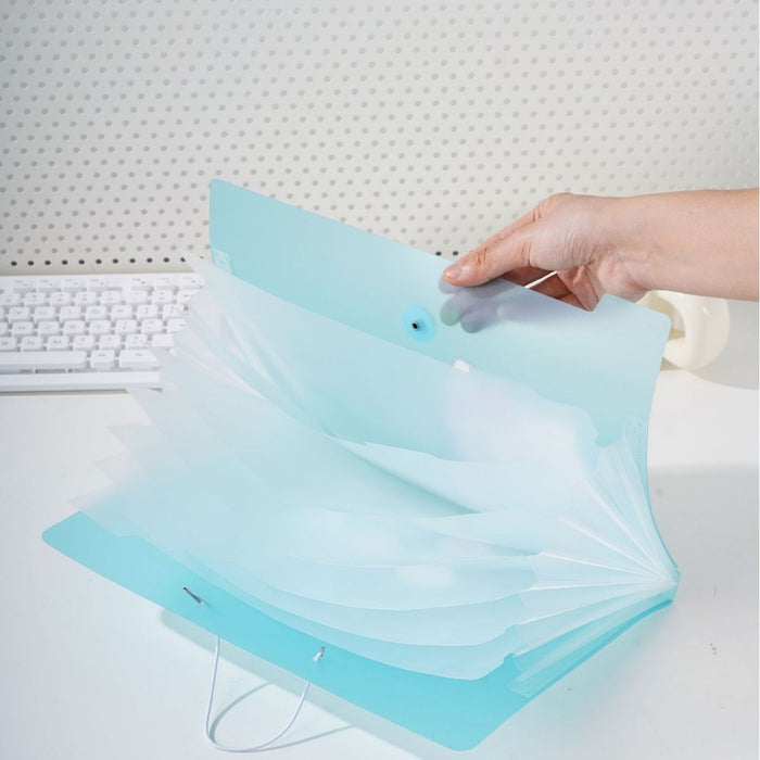 Wholesale Mint Soda Accordion File Bag 8-Grid Plastic Storage Organizer Chic Gift MOQ≥2