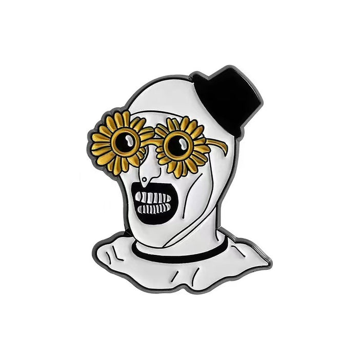 Wholesale Baked Enamel Clown Brooch Horror Movie Metal Pin Fashion Accessory MOQ≥2