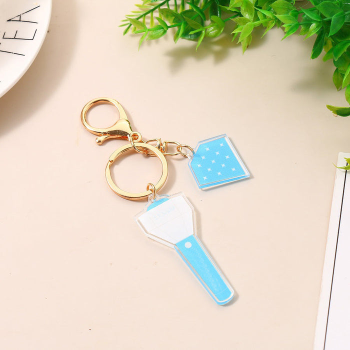 Wholesale Acrylic Emergency Light Keychain JDC-KC-JuD001