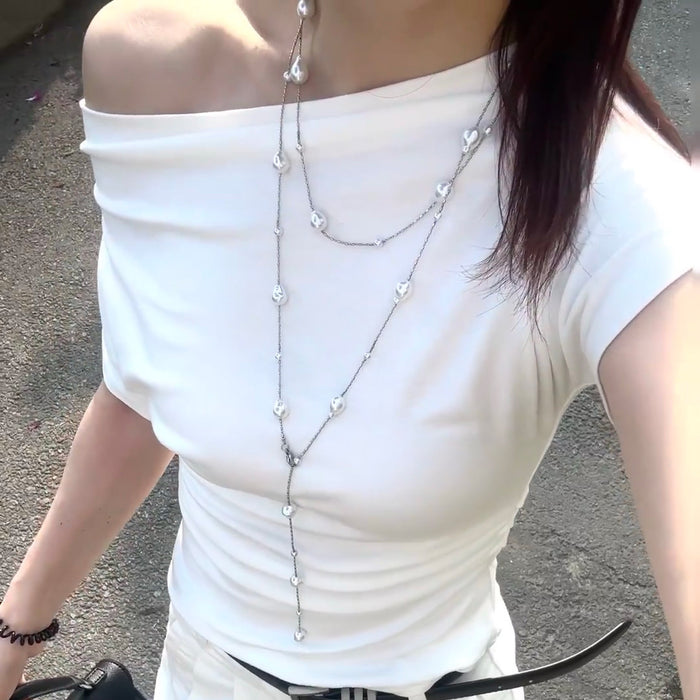 Wholesale Imitation Pearl Necklace for Women, Clavicle Chain, Accessible Luxury, Niche Elegant Necklace