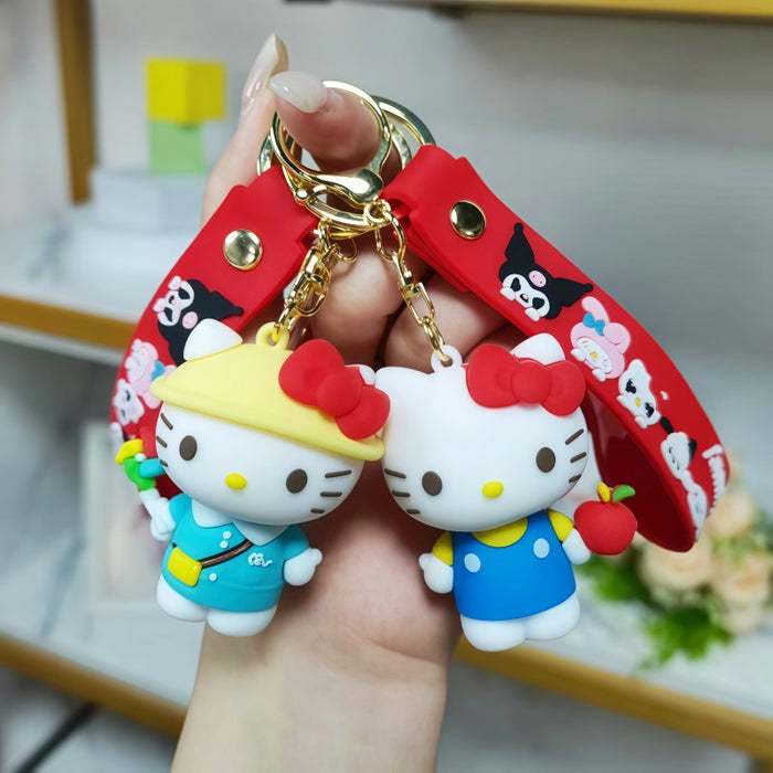 Wholesale Metal Cartoon Cat Keychain Gift Bag Charm for Birthday Business Gifts MOQ≥2