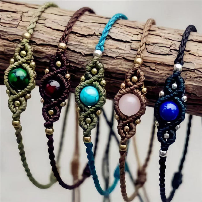 Wholesale Natural Crystal Angel Eye Adjustable Bracelet Vintage Chinese Style Handmade Jewelry Accessory