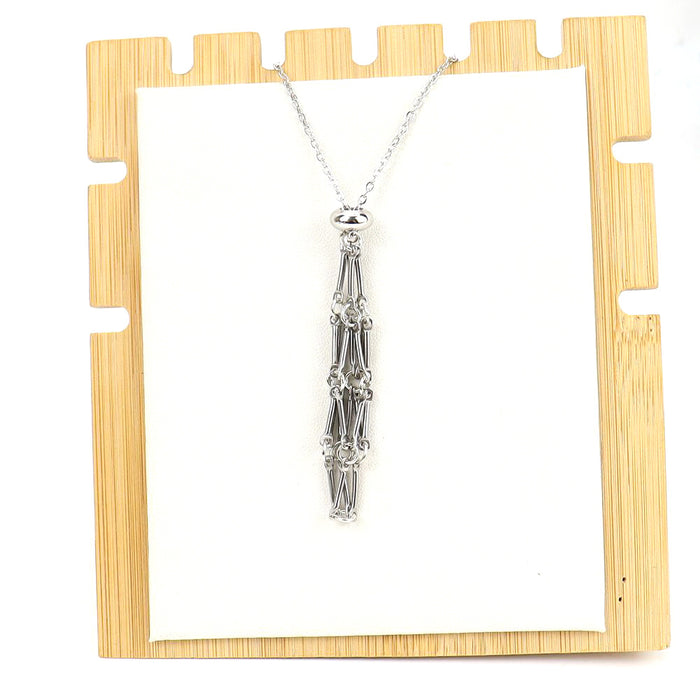 Wholesale DIY Adjustable Stainless Steel Metal Bamboo Mesh Bag Necklace Weaving Pendant N699 JDC-PT-HXu001